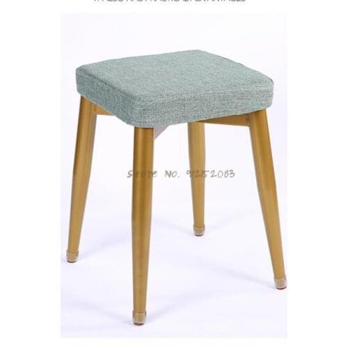 Stool Home Stool Modern Make-up Dressing Stool Fashion Creative Solid Wood Square Stool Dining Stool Fabric Adult Small Chair