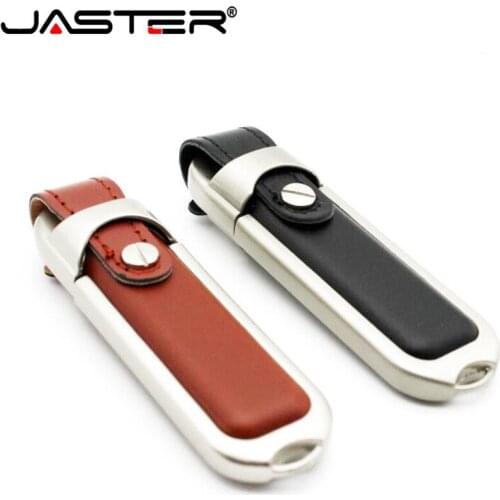 JASTER High Quality Brown Leather Pen drive 4GB 8GB 16GB 32GB USB 2.0 flash drive memory stick pass H2testw