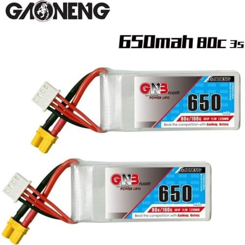GAONENG GNB 11.1v 650mAh 3S 80C/160C lithium battery with XT30 Plug for FPV Racing Drone 4 axis UAV RC Quadcopter RC Drone