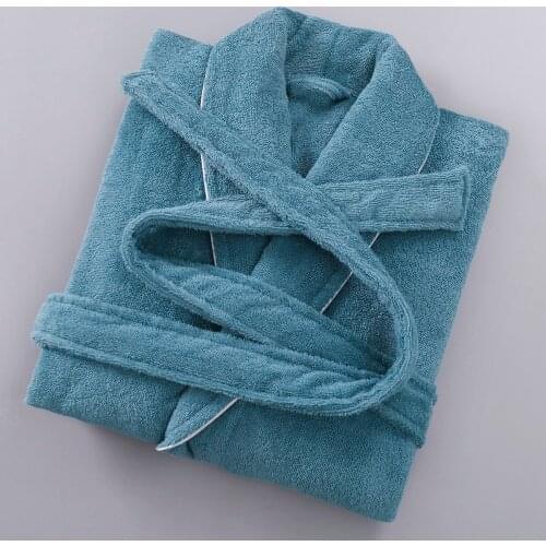 Cotton Male Hotel Robe Lovers Toweling Terry Kimono Bathrobe Gown Sleepwear Casual Home Clothes Soft Robe Men&Women Nightgown