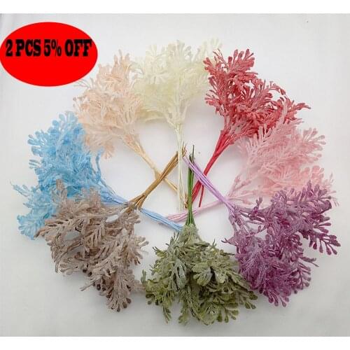 Artificial Flower Plastic Grass Plants Babys Breath Office Desk Spring Fake Flowers Green Pine Leaves Household Party Supplies