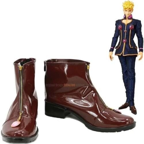 Giorno Giovanna Brown Shoes Cosplay JOJOS BIZARRE ADVENTURE Giorno Giovanna Cosplay Boots Custom Made