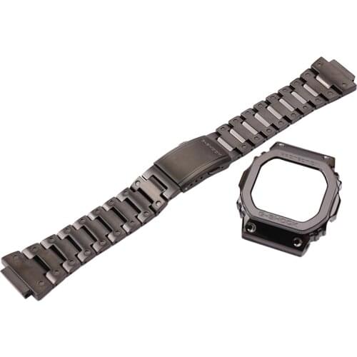 Modified stainless steel metal strap watch case mens watch accessories for Casio G-SHOCKDW5600 GWM5610 GW5000 sports watch band