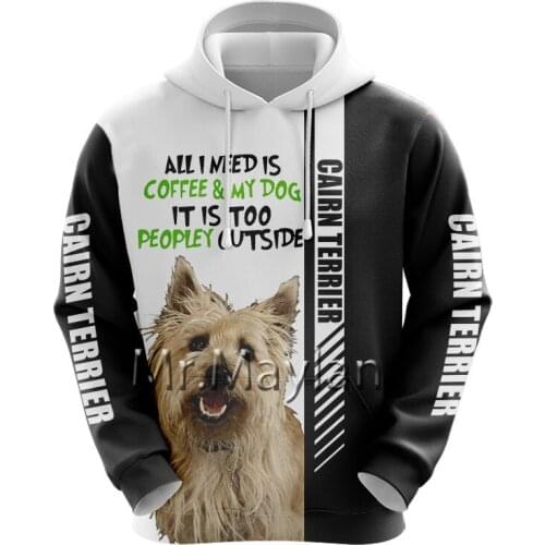 Cairn Terrier Pet Dog 3D Printed Jacket Men/Women Harajuku Hoodie Unisex Casual Streetwear Sweatshirt Pullover Sudadera Hombre