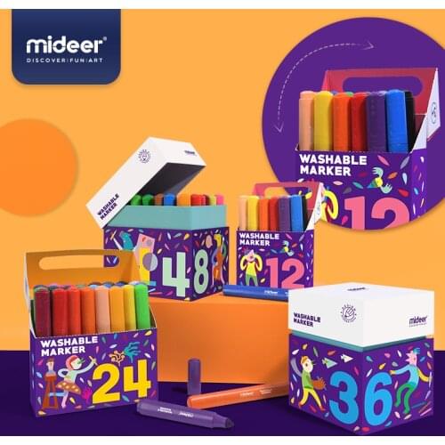 MiDeer 12/24/36/48PCS Colors Drawing Painting Watercolor Art Marker Pens Tip Brush Pens Washable Watercolor Pen Art Supply