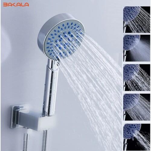 BAKALA Multi Function Hand Shower Head 5 Function Chuveiro Mist Showerheads Three Water Round Handheld Shower Hand Sprayer