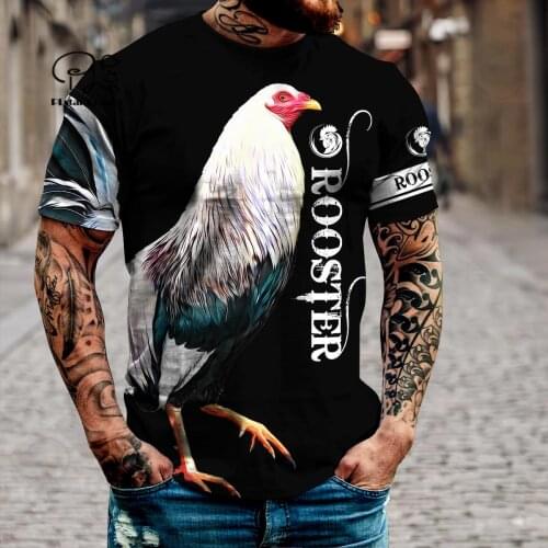 PLstar Cosmos 3DPrint Newest Rooster Animal Flag Art Unique Man/Woman Harajuku Streetwear Casual Funny T-Shirt Short Sleeve Q-1