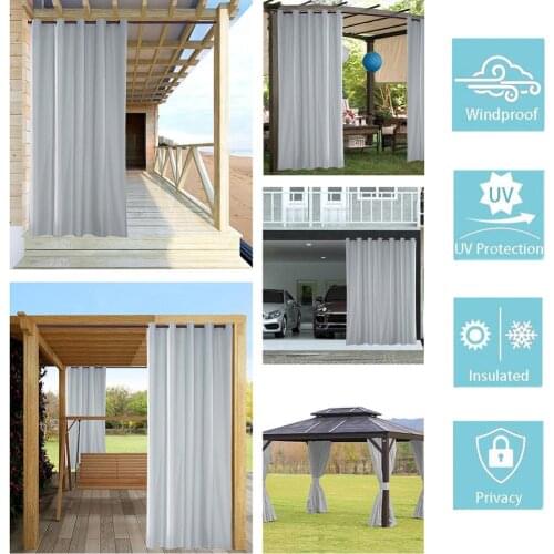 Solid Color Outdoor Curtains Blackout Waterproof Window Curtain Drape Patio Porch Shower Curtain Bedroom Curtain Home Decor