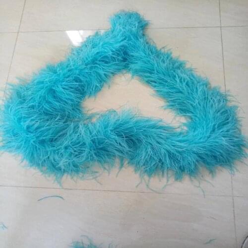 Wholesale Beautiful 10 Meters 5 Layer Sky Blue Ostrich Feather/weddings/parties/home improvement/scarves Decoration