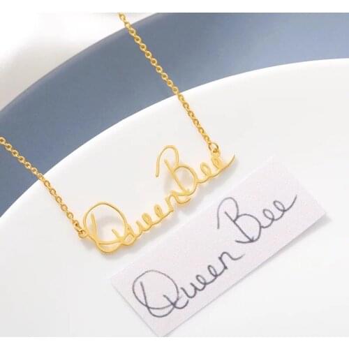 Personalized Diy Pictures Drawing Necklace Stainless Steel Custom Logo Design Name Pendant For Mom Family Trendy Jewelry Gifts