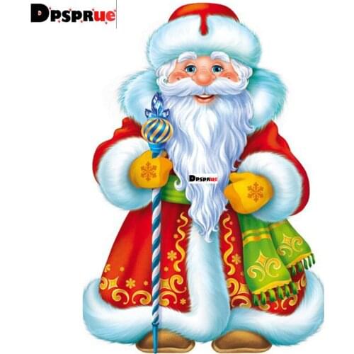 Dpsprue Full Square/Round Diamond Painting Cross Stitch Diamond 3D Embroidery DIY 5D Moasic Santa Claus Christmas Gift