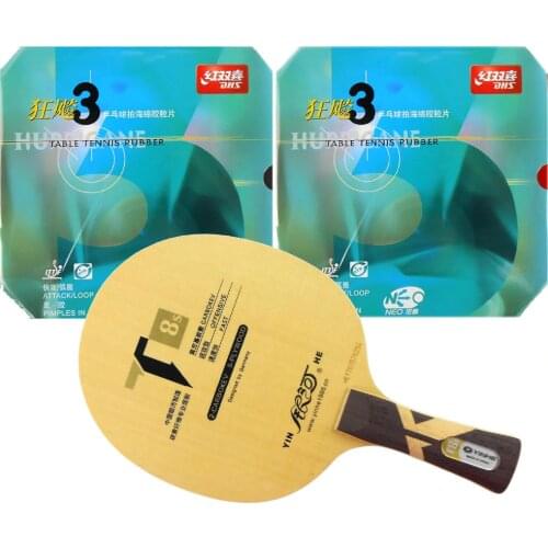 Pro Combo Racket Galaxy YINHE T8s Long Shakehand-FL with 2Pieces DHS NEO Hurricane3 2016 The new listing Favourite