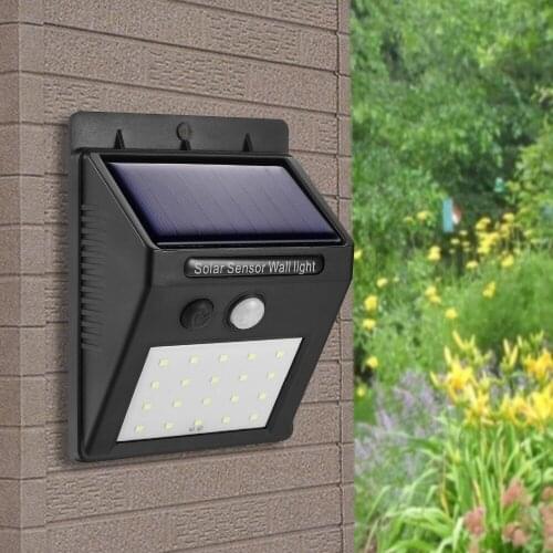 Solar Rechargeable LED Solar light Bulb Outdoor LED Wall Washers Garden lamp Decoration PIR Motion Sensor Security Wall light