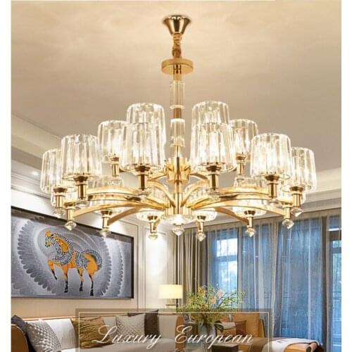 Modern Luxury Crystal Chandelier Rose Golden Light Living Room LED Lamp Simple D70cm H50cm Round Decorative Dining Room Lighting