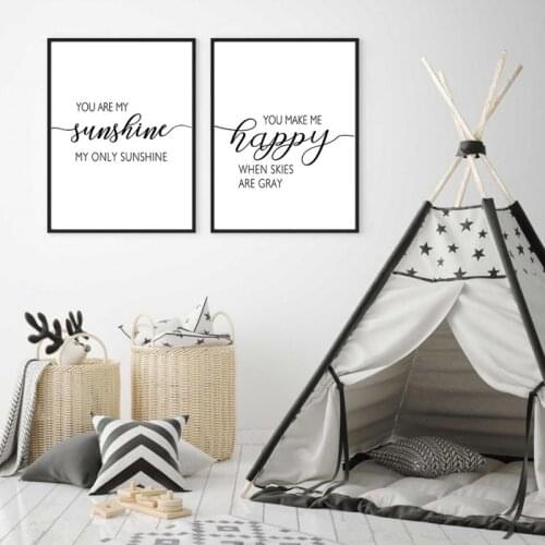 Modern Text Decoration Painting You Are My Sweet Poster Wall Art Posters And Prints Under The Sun Frameless Home Decoration