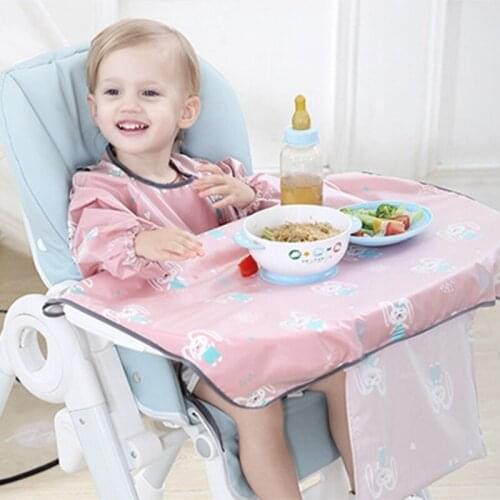Waterproof Baby Cartoon Bibs Kids Adjustable Long Sleeve Painting Apron Infant Feeding Smock Burp Cloth