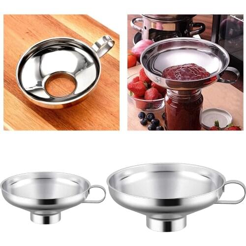 Stainless Steel Oil Pouring Decanting Funnel Can Kitchen Supply Tool
