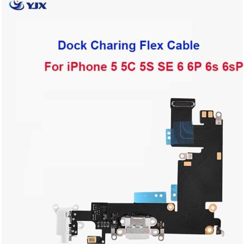 High Quality Charing Flex Cable For iPhone 5S SE 6 6S Plus USB Charger Bottom Port Dock Connector With Mic Flex Cable Phone Fix