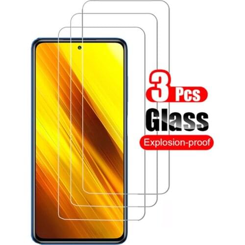 3Pcs Tempered Glass For Xiaomi Poco X3 NFC Screen Protector For Xiaomi Poco X3 NFC Phone Protective Film 9H Glass HD Clear
