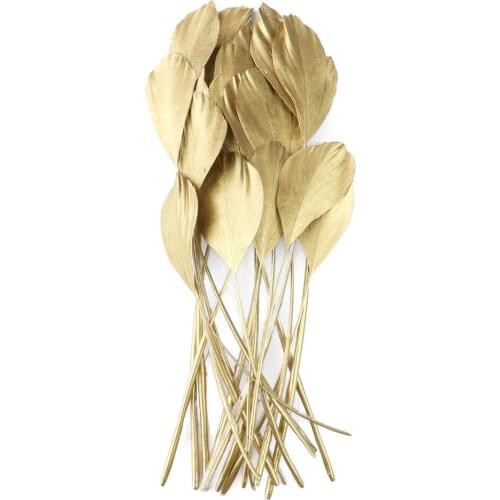 Hard Pole Spray Gold / Sliver Goose Feather Diy Jewelry Making 15-20Cm/6-8Inch Decoration Crafts Wedding Carnival Bridal Bouquet