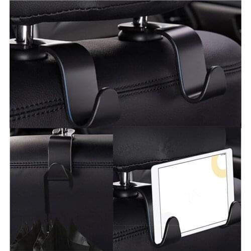 2 Pcs Universal Car Seat Back Hook Portable Black Auto Headrest Hanger Storage Rack Automobiles Decoration Accessories