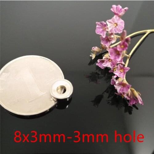 50/100pcs Neodymium Magnets Dia 8x3mm With M3 Countersunk Ring Hole Rare Earth Strong Crafts Magnet N35