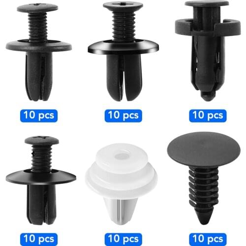 6 Size 60pcs Auto Fastener Clip Mixed for Renault Espace Twingo Clio ZOE Kwid SYMBIOZ ARKANA Duster EZ-PRO Lodgy Alpine
