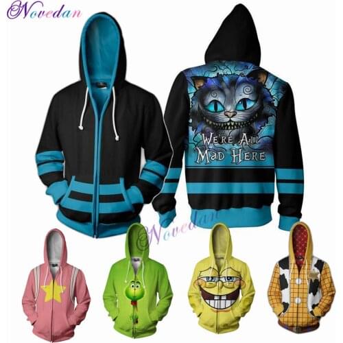 Alice Adventure Cartoon Cat Steven Universe Cosplay Costume 3D Anime Hoodie Sweatshirt Jacket