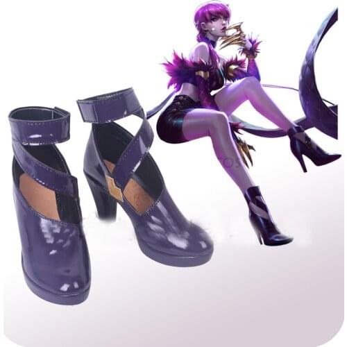 LOL KDA Evelynn Purple Cosplay Shoes Boots Halloween Carnival Cosplay Costume Accessories
