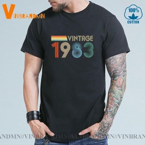 Brand 80s Clothes Vintage 1983 T Shirt Mans Birthday Tee Retro Born in 1983 T-shirt Classic 1983 Birth Years Tee shirt