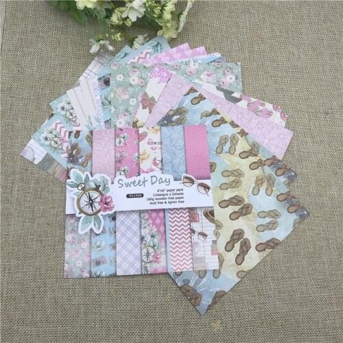24 sheet 6"X6"Sweet Day patterned paper Scrapbooking paper pack handmade craft paper craft Background pad