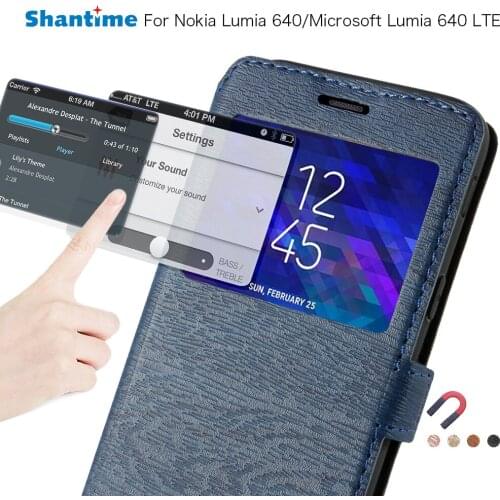 PU Leather Phone Case For Nokia Lumia 640 Flip Case For Microsoft Lumia 640 LTE View Window Case Soft TPU Silicone Back Cover