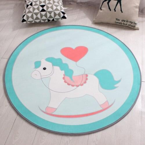 Black Star Carpets for Living Room Cartoon Cute Animals Printed Rugs Non-Slip Durable Baby Playing Mat Bedroom Living Room Decor