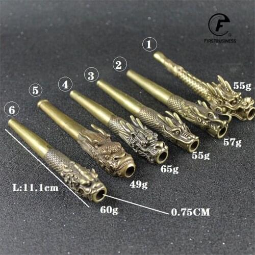 Pure Copper Smoke Tipsy Dragon Head Cigarette Holder Filter Tobacco Pipe Creative Handmade Fathers Husbands Gift Man Love
