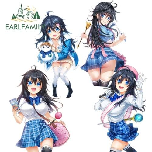 EARLFAMILY 13cm Anime Netoge no Yome wa Onnanoko ja Nai to Omotta for Tamaki Ako Render Anime Sexy Girl Car Sticker