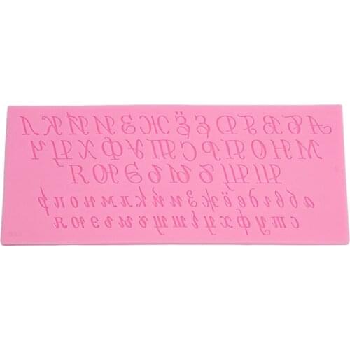 Chocolate Mould Capital Lower Case For The Kitchen Baking Russian Handwriting Alphabets Script Letters Fondant Cake Mold
