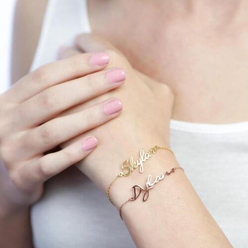 Name Bracelet Dainty Initials Bracelet Personalized Monogram Jewelry Custom Children Name Bracelet for Mom