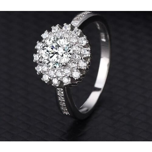 Hot Fashion Shining Zirconia Simulation Couple Diamond Ring S925 Sterling Silver To Send Girlfriend Fixed Love Ring Wholesale