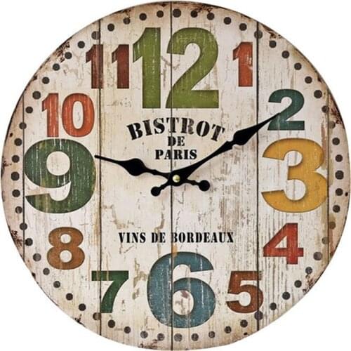 Creative Wall Sticker Clock Round Silent Digital Clock For Living Room Density Board Frameless Decoration Wall Clock For Home