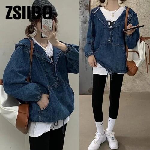 Version of the toy hooded sweater female design sense sports 2021 creative big pocket drawstring pullover trend y2k Sweatshirt