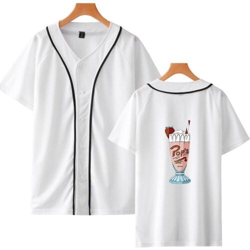 River Valley Town Men and women with the 2019 summer black and white T shirt two-color thin section fashion short-sleeved jacket