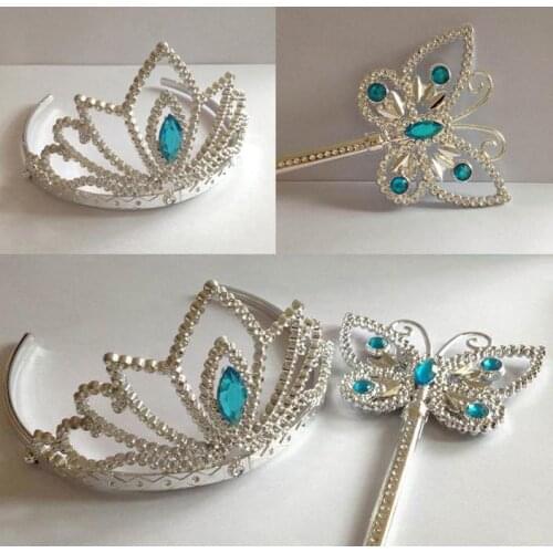 Wands crown set Christmas party girl fairy butterfly gem magic wands headwear princess COS props Favor blue gift