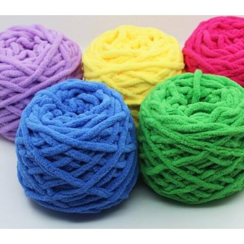NEW 100G 1 ply Soft milk cotton polyester blended yarn Chunky chenille hand Knitting Crochet baby yarn knit hat scarf slippers