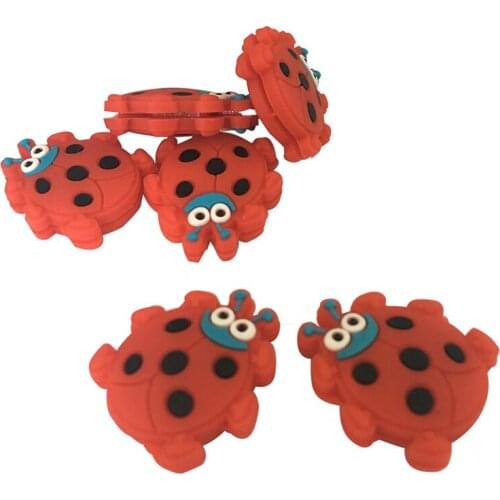 Powerti 10pcs/lot Tennis Vibration Dampener Racquet Accessories Reduce Shock Damper Ladybird Red Cute
