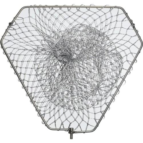 Strong Dip Net 35cm to 60cm Sloid Ring Tuck Net Head Stainless Steel Brail Net Fishing Gear Nylon Durable Network Outdoor Tool