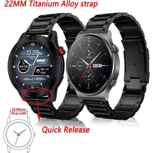 22mm Watch Band Titanium Alloy Strap For Huawei Watch GT 2 46 Smartwatch Replacement Wristband Huawei Watch GT 2E/Amazfit GTR 47
