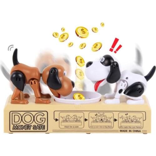 Robotic 2 Dogs Money Saving Box Money Bank Automatic Stole Coin Piggy Bank Money Box Toy Gifts for Kids Childrens Day
