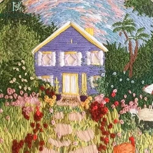 Romantic Story 2018 new cross stitch European embroidery needlework with frame Summer Garden