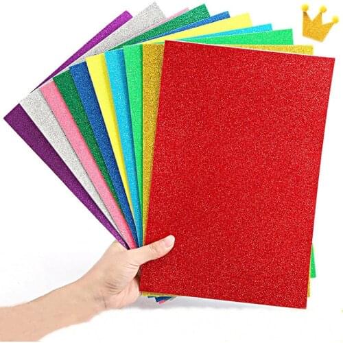 5 Pcs Sponge Paper Self-Adhesive Metallic Art Sign Sticker Sticky Glitter Paper Gold Silver Etc DIY Hobby Crafter Wrapping Gift