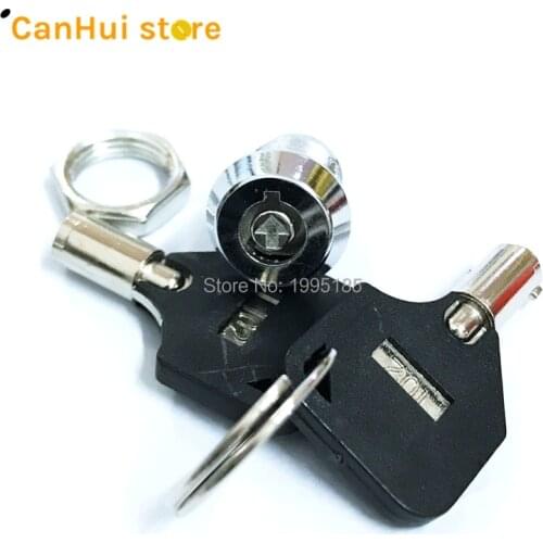 1PCS 12MM Stainless Steel Telephone Lock Electronic Lock Power Lock Key Switch S1201 Single Side Pull Out Type 0.5A250V AC 2Keys